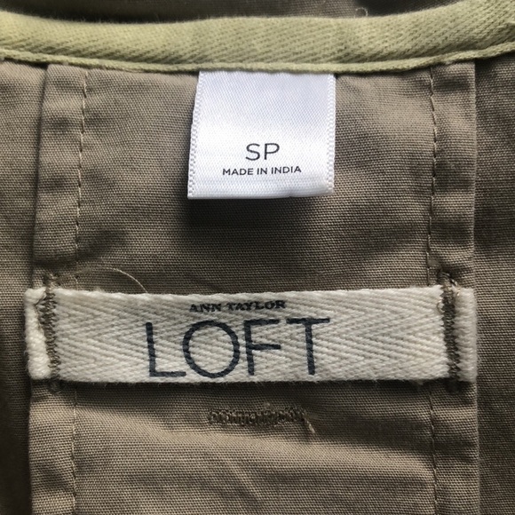Ann Taylor LOFT Khaki Safari Style Utility Jacket Small Petite - Picture 8 of 14